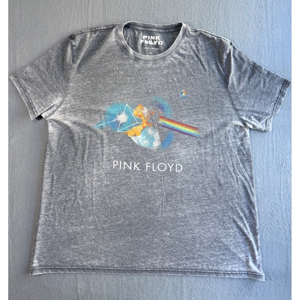 Lucky Brand Pink Floyd Dark Side of the Moon Graphic T-Shirt Mens XXL Gray